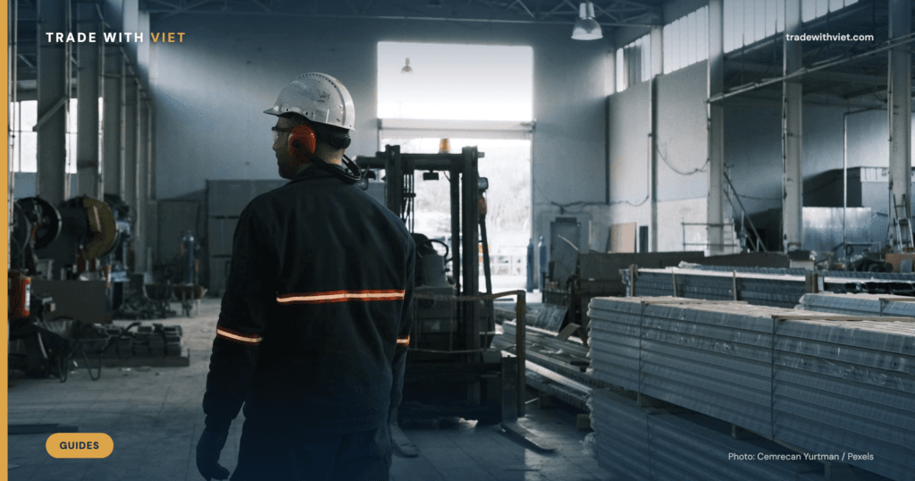 Modern manufacturing factory floor