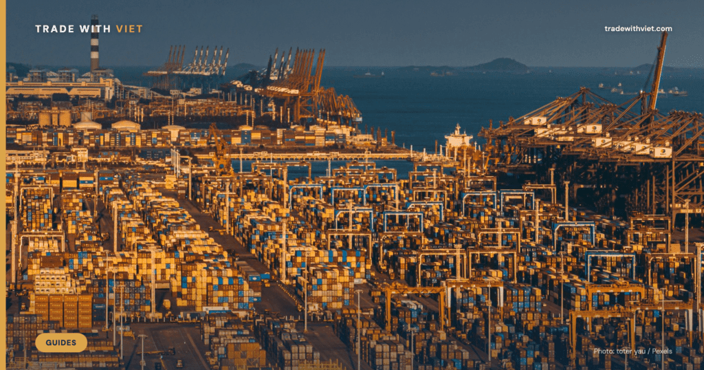 Container terminal at a Vietnamese export port